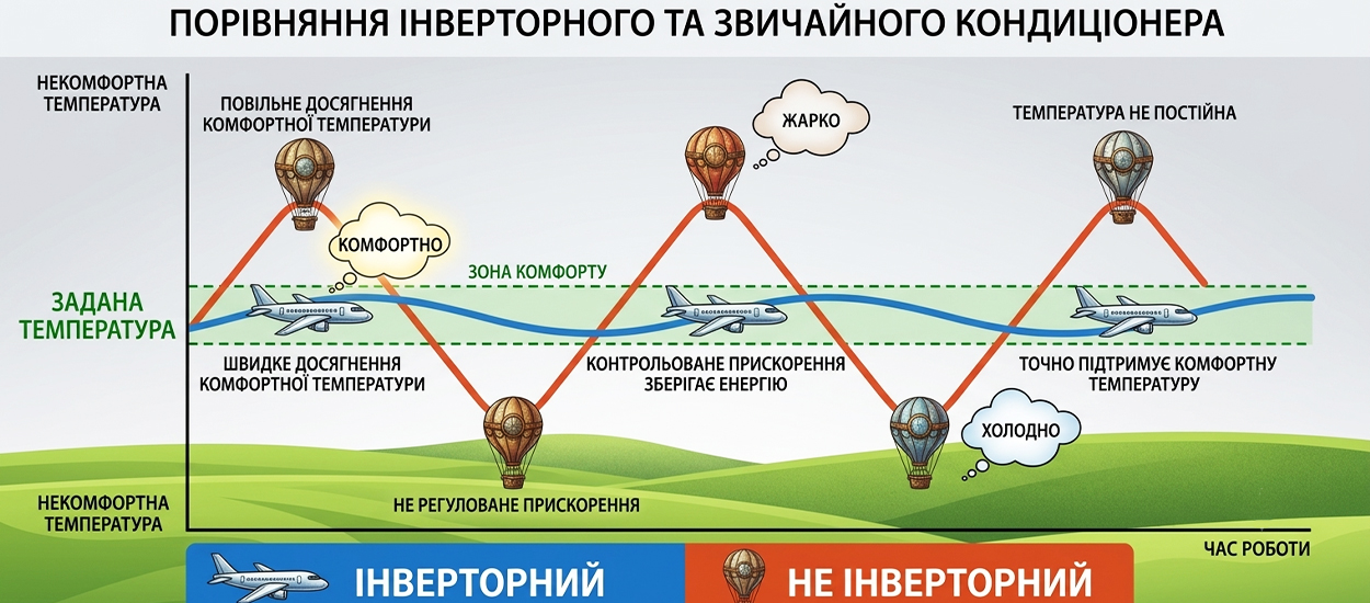 разница меджу инверторным и обычным кондиционером