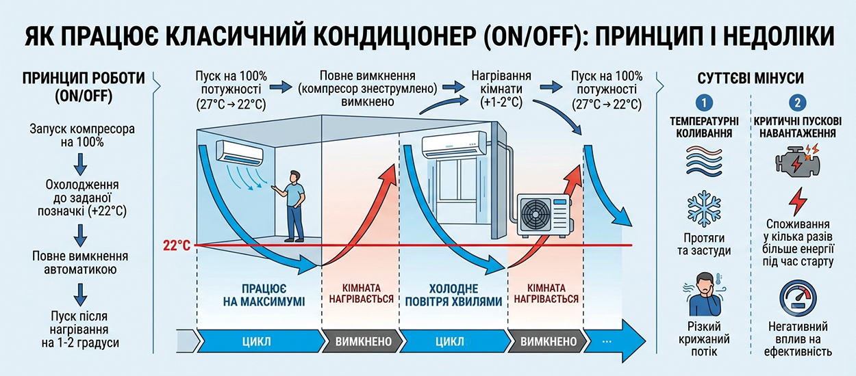 отличие инверторного кондиционера от обычного