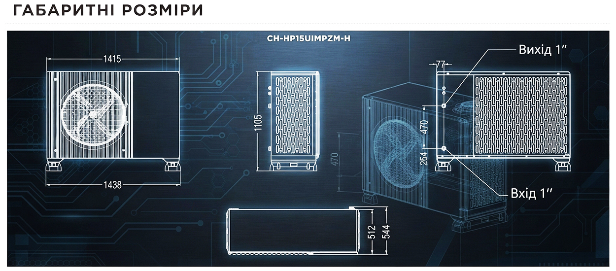 CH-HP15UIMPZM-H HYPERPOWER размеры